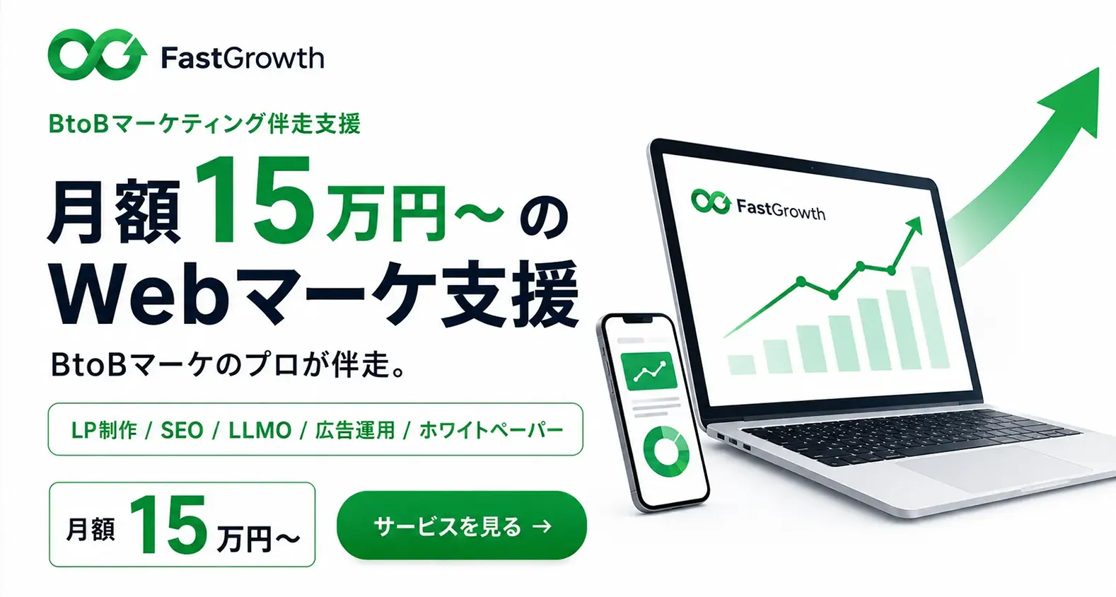 BtoBマーケティング伴走支援 月額15万円〜のWebマーケ支援 BtoBマーケのプロが伴走。